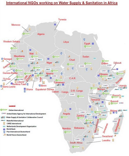 africa water bodies map