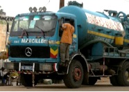 Waste transport truck in Senegal