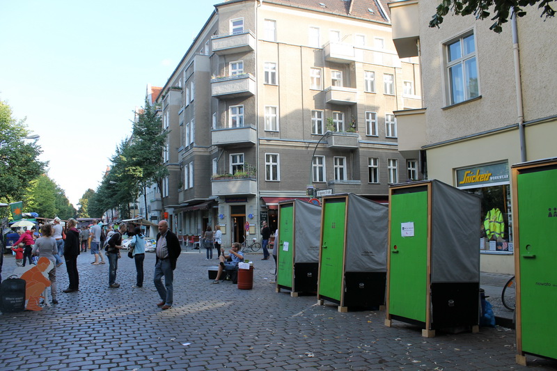 Compost toilets at Weltfest in Berlin, Germany, 2013