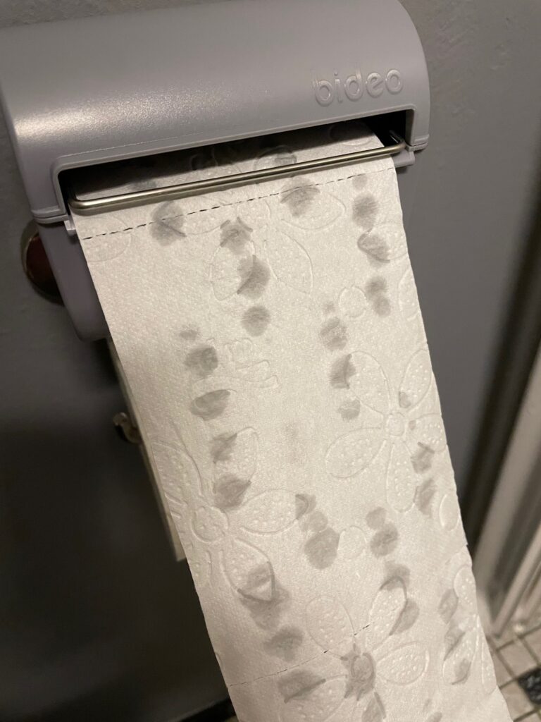Bild von feuchtem Toiletttenpapier